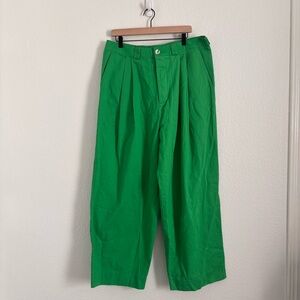 Elwood Women's Size 34 Green Wide Leg Pleated Pants